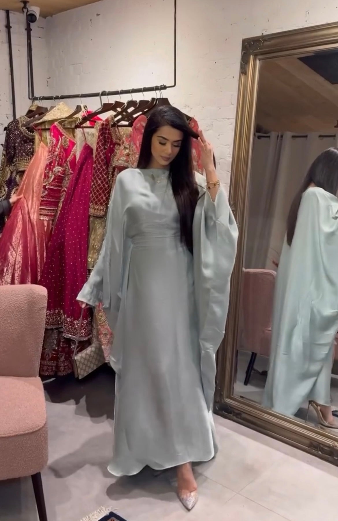 Sage Green Abaya Dress