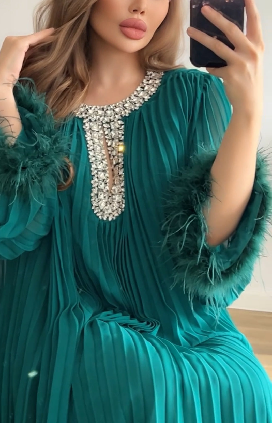 Green Luxury embellished Dress