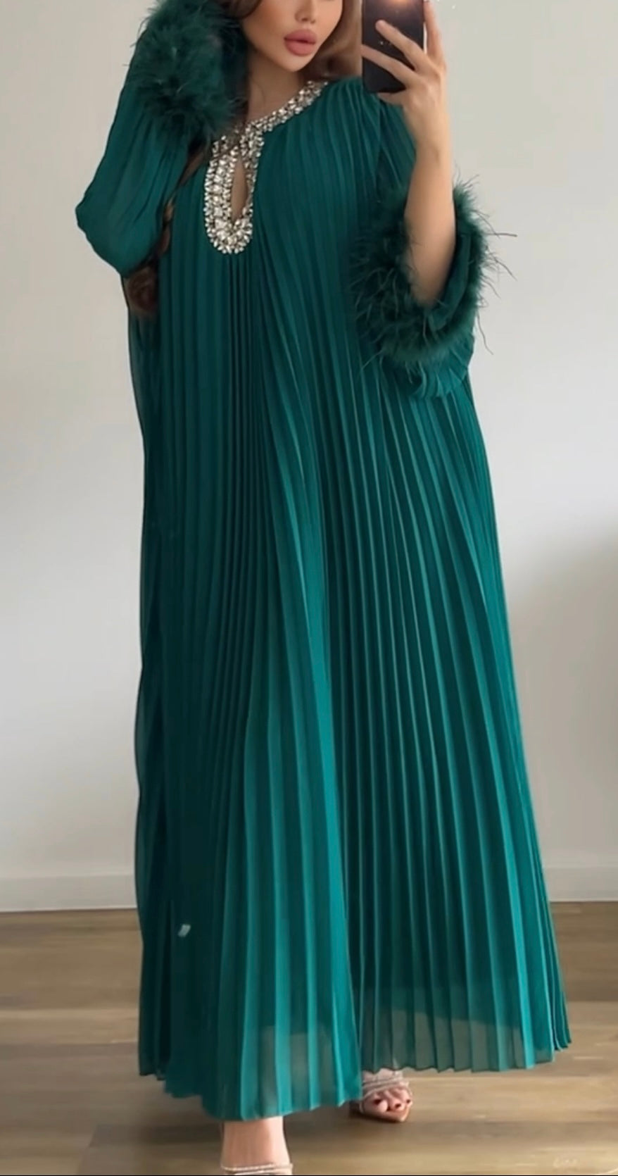 Green Luxury embellished Dress