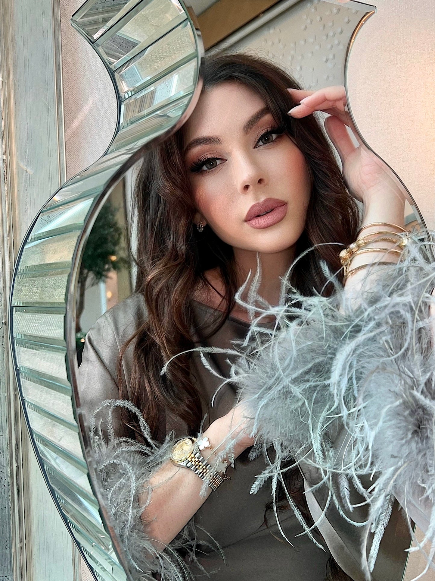 Grey Feather Kaftan