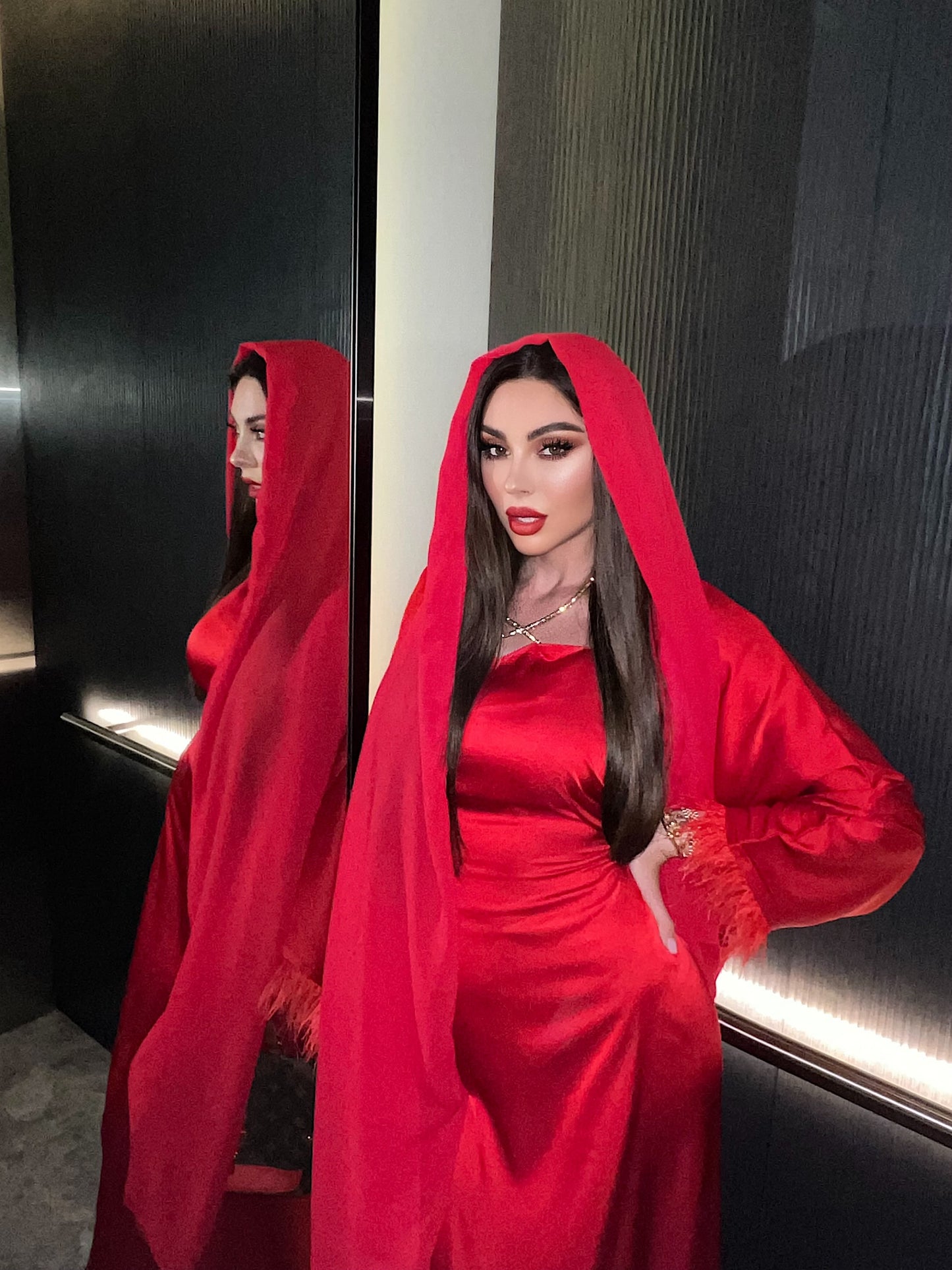 Ayesha Red Kaftan