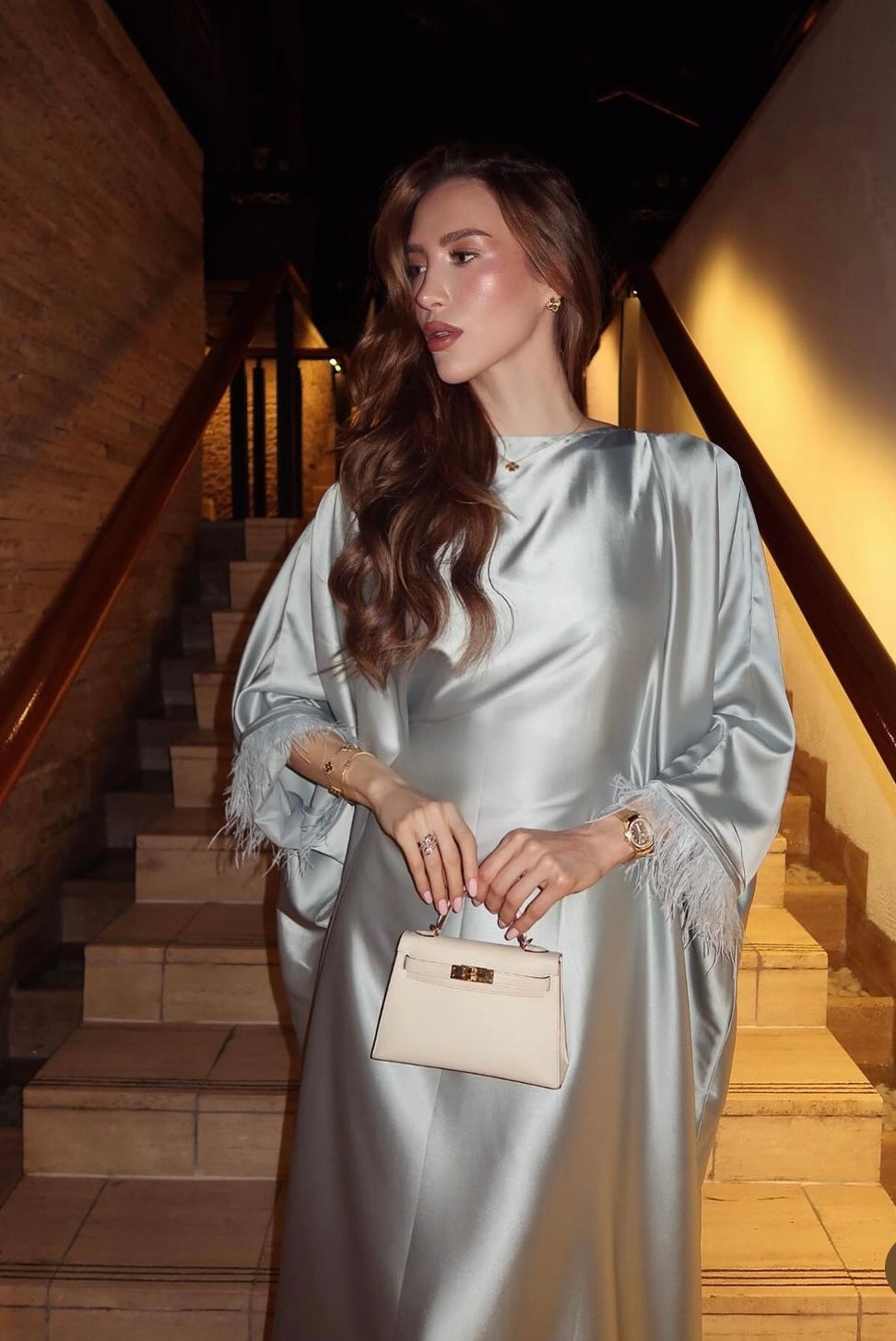 Blue Feather Kaftan