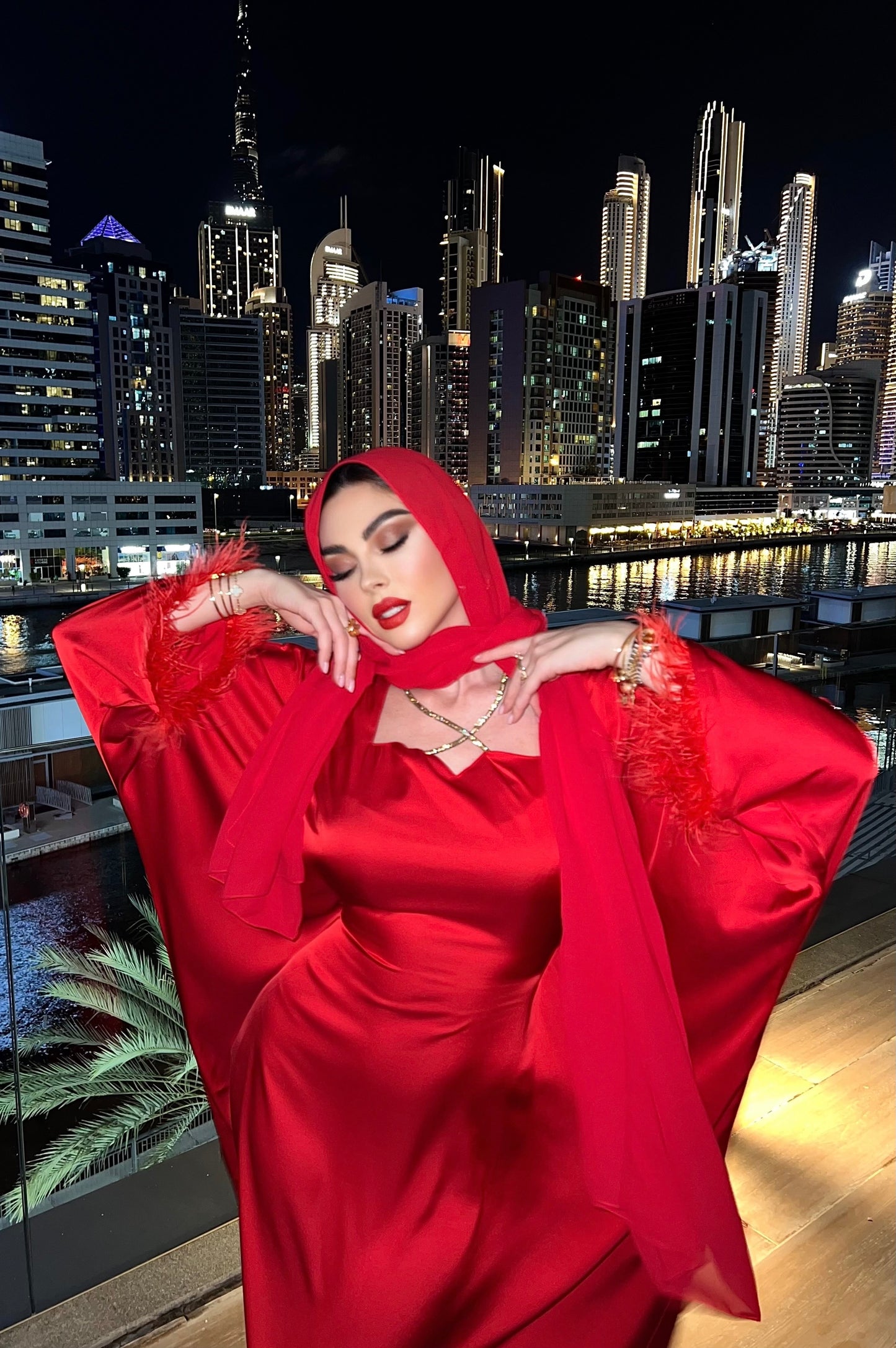 Ayesha Red Kaftan