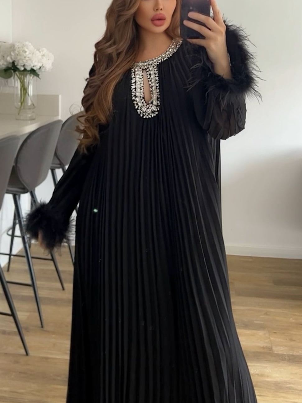 Black Luxury Embellished Dress
