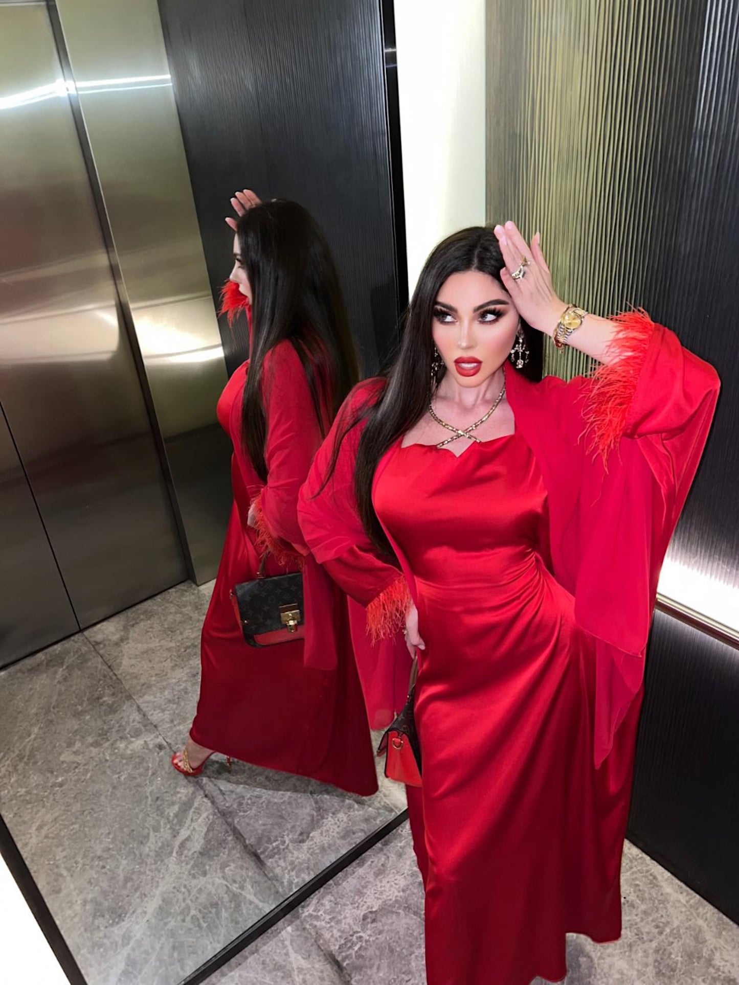Ayesha Red Kaftan