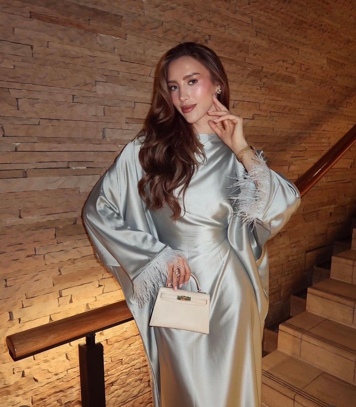 Blue Feather Kaftan