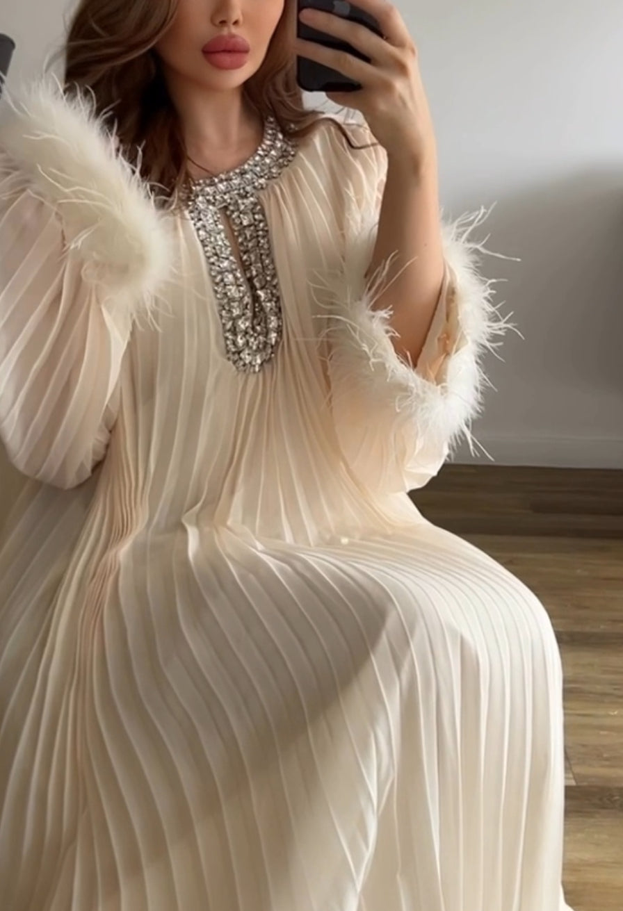 Ivory Luxury Embellished Dress