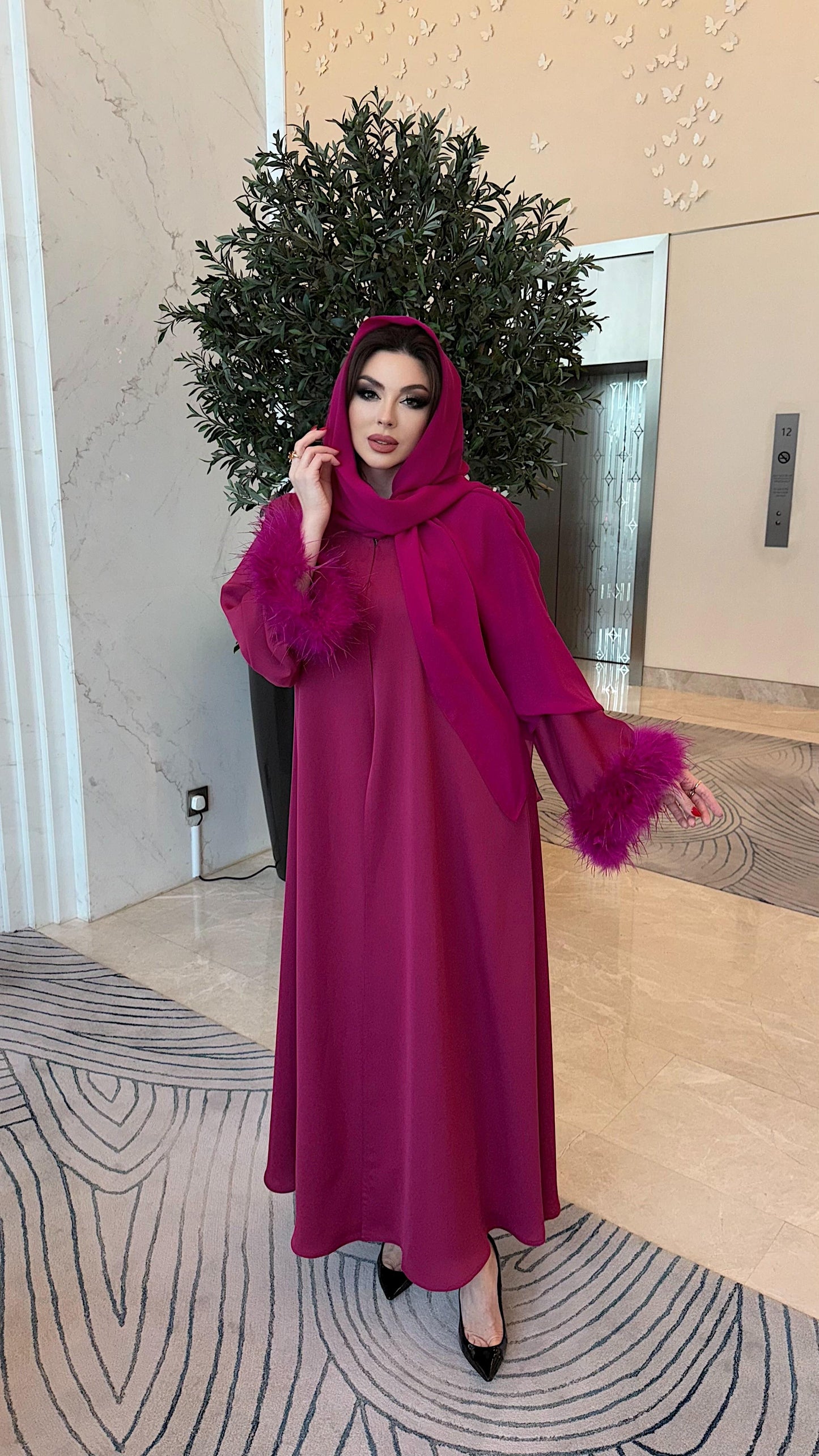 Liyana Feather Abaya