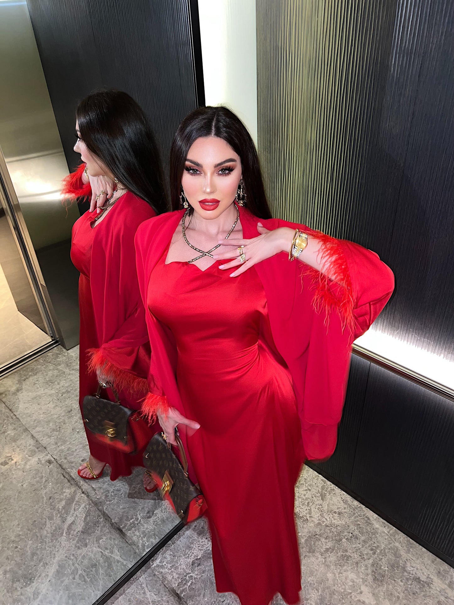 Ayesha Red Kaftan