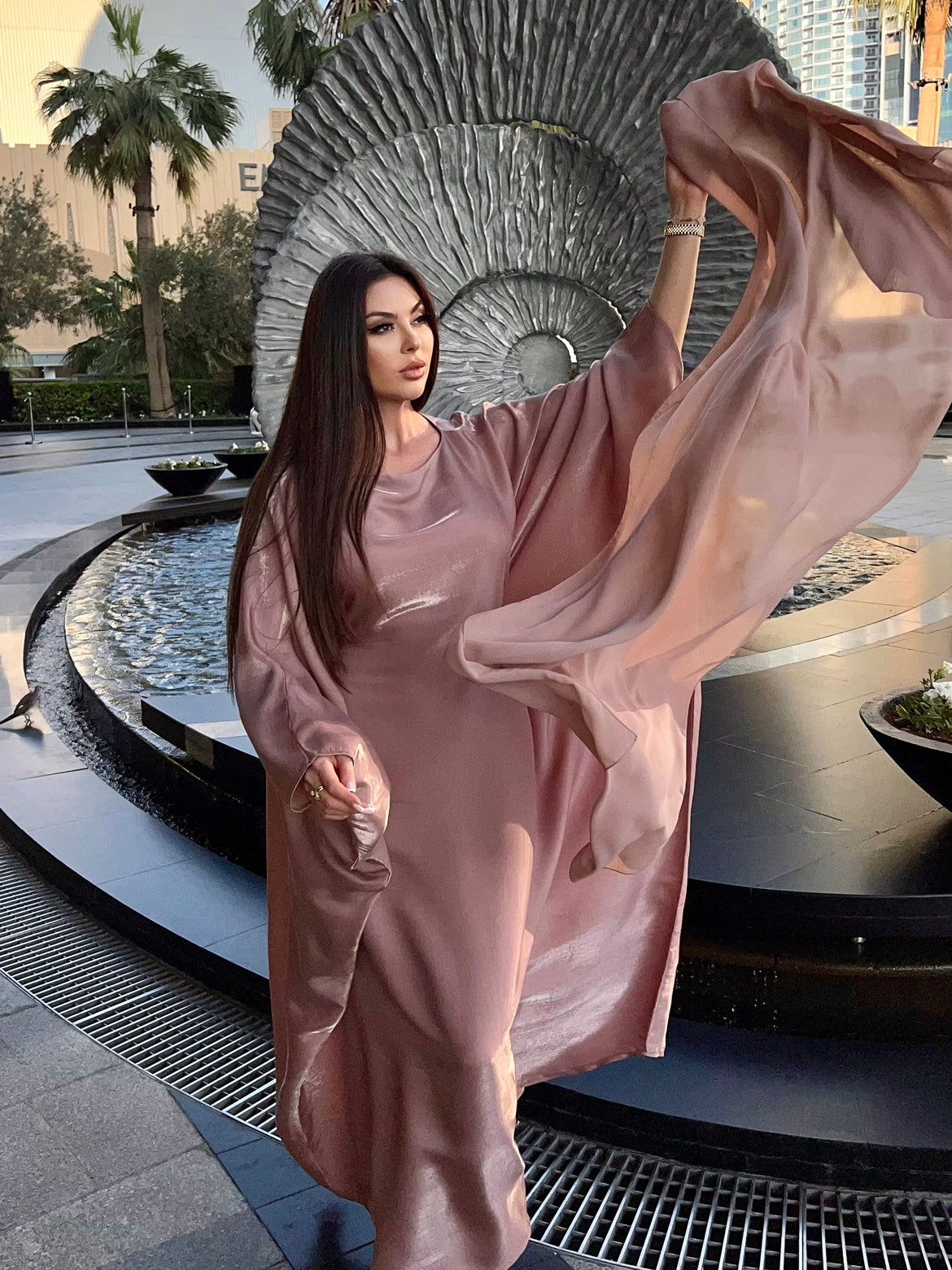 Pink Abaya Dress