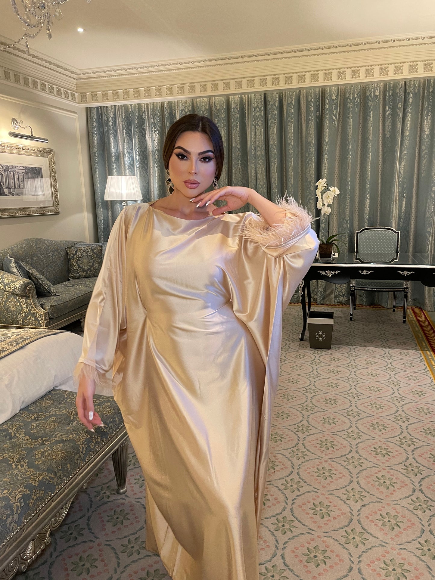 Gold Feather Kaftan